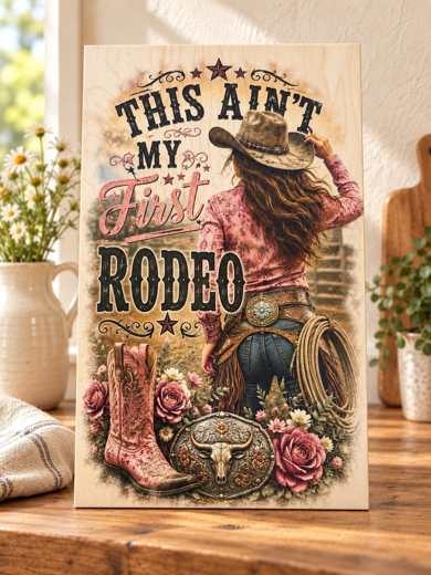 This Ain't My First Rodeo wooden sign
