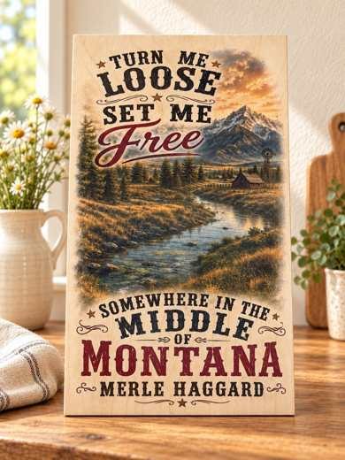 Somewhere in the Middle of Montana wooden sign