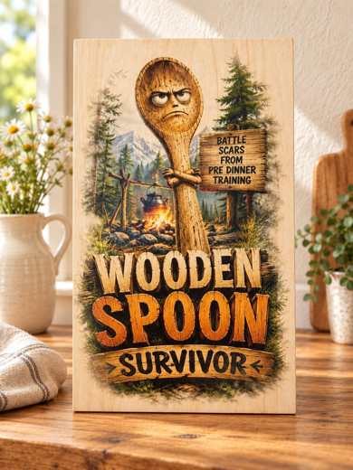 Wooden Spoon Survivor wooden sign