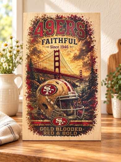 49ers Faithful wooden sign