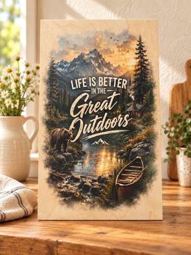 Life Is Better in the Great Outdoors wooden sign