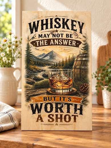 Whiskey - Worth a Shot wooden sign