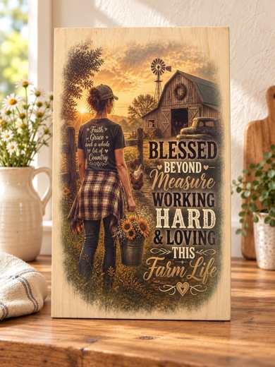 Blessed Beyond Measure - Farm wooden sign
