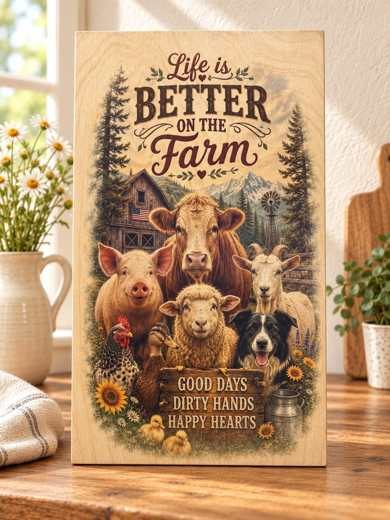 Life Is Better on the Farm wooden sign