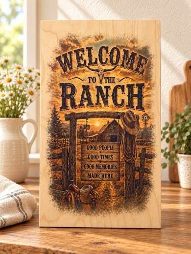 Welcome to the Ranch wooden sign
