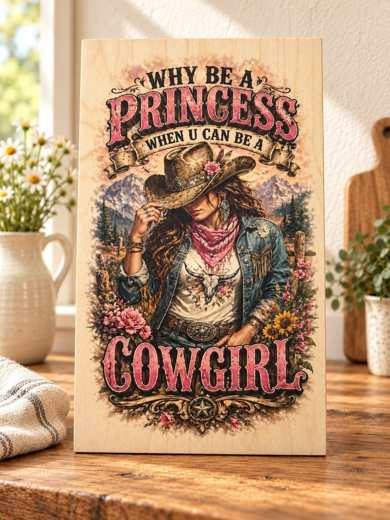 Why Be a Princess? Be a Cowgirl wooden sign