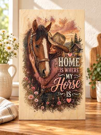 Home Is Where My Horse Is wooden sign