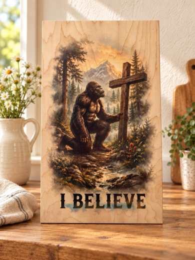 I Believe - Bigfoot wooden sign