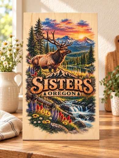 Sisters, Oregon - Elk wooden sign