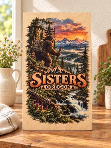Sisters, Oregon - Bigfoot wooden sign