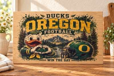 Oregon Ducks Football wooden sign