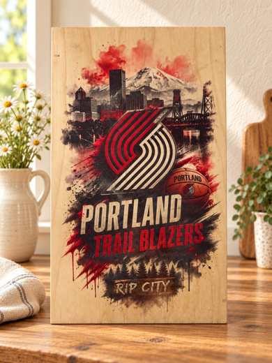 Portland Trail Blazers - Rip City wooden sign