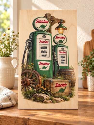 Sinclair - Vintage Gas Pumps wooden sign