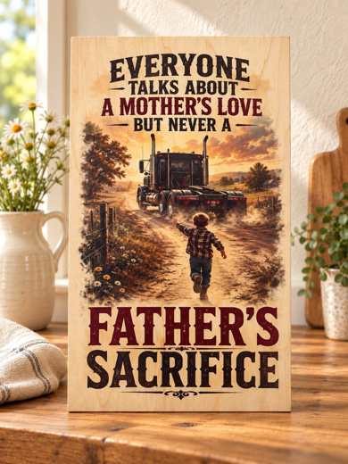 A Father's Sacrifice wooden sign