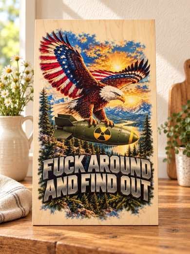 Find Out - Eagle wooden sign