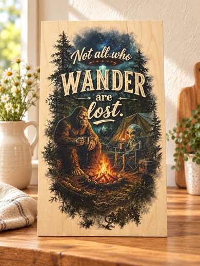 Not All Who Wander Are Lost wooden sign