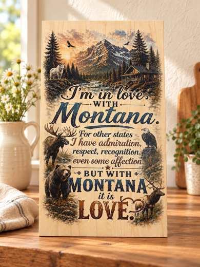 I'm in Love with Montana wooden sign