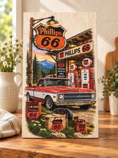 Phillips 66 - Vintage Truck wooden sign