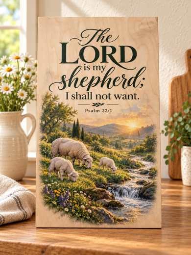 The Lord Is My Shepherd - Psalm 23:1 wooden sign