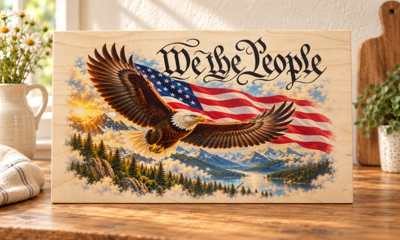 We the People wooden sign