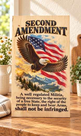 Second Amendment wooden sign
